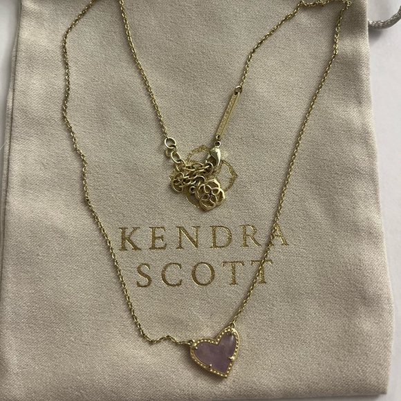 Kendra Scott Gold and Purple Heart Necklace - Picture 2 of 3